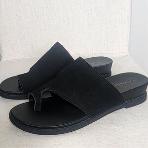 Tahari Black Suede SlipOn Sandals